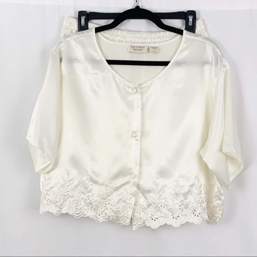 Victoria's Secret Vintage White Pajama Set L